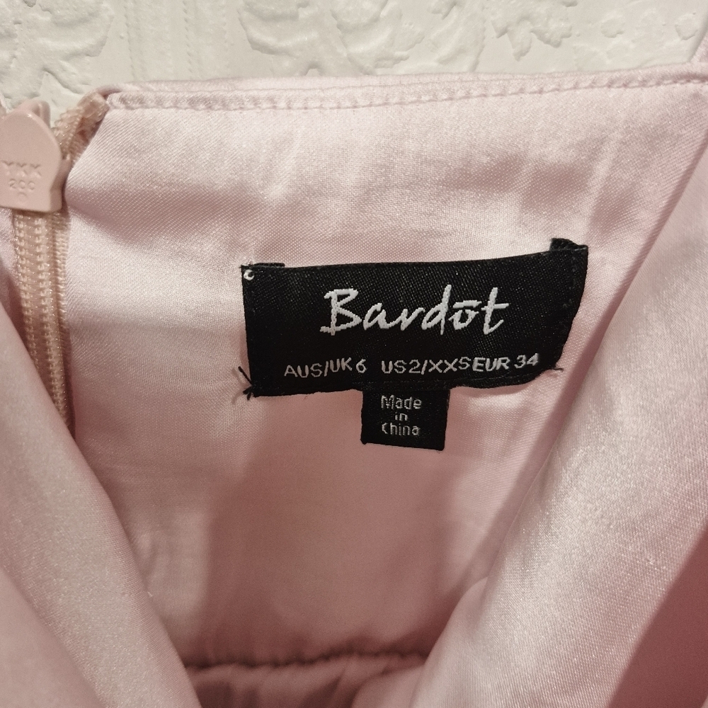 Bardot OrA Twisted Satin Pink Sleeveless Dress - Picture 7 of 10